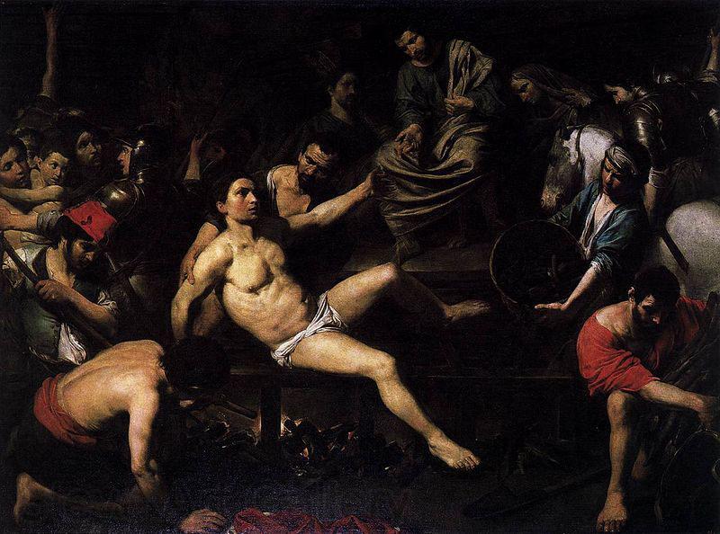 VALENTIN DE BOULOGNE Martyrdom of St Lawrence Spain oil painting art